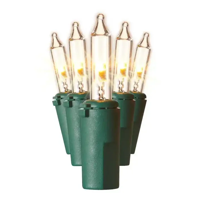 100ct LED Sylvania Stay-lit Incandescent Look Indoor/Outdoor Miniature Twinkling String Lights White with Green Wire