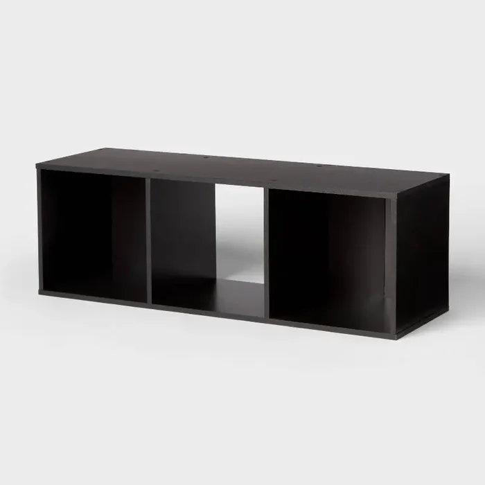 11″ 3-Cube Decorative Book Shelf Black- Brightroom™