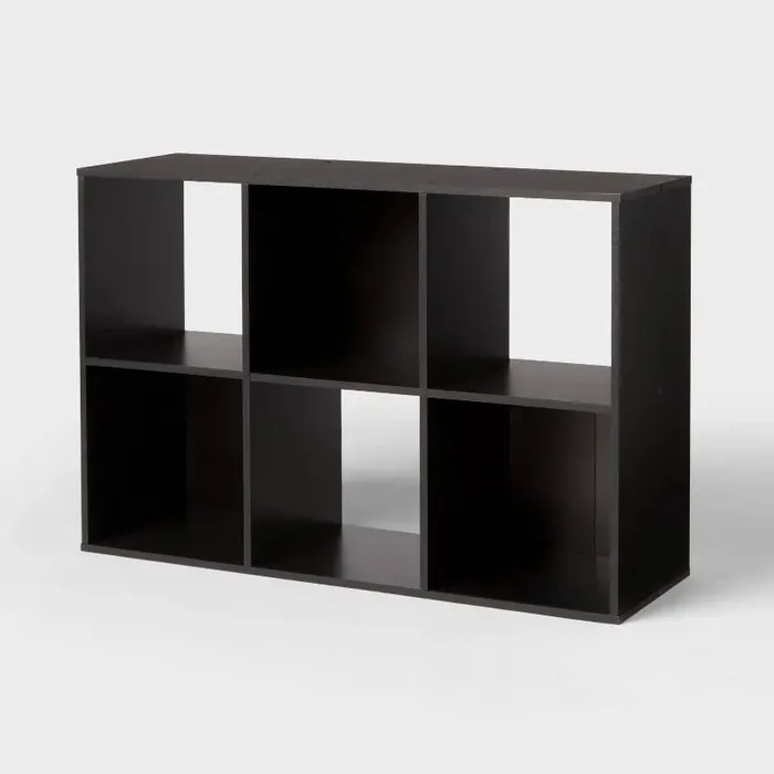 11″ 6-Cube Book Shelf Black – Brightroom™