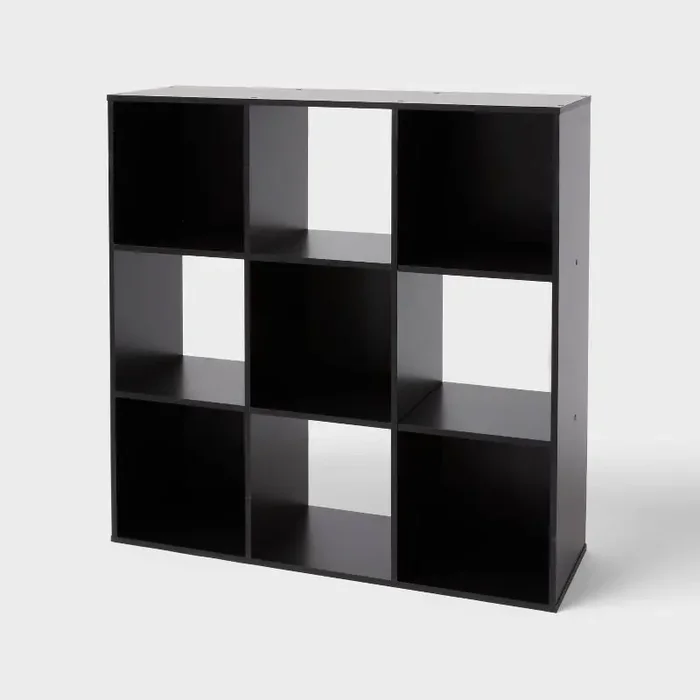 11″ 9-Cube Book Shelf Black – Brightroom™