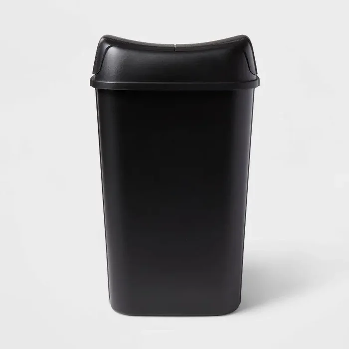 13.3gal Pivot Lid Waste Can Black – Brightroom™ Kitchen Trash Can, Swing Lid, 13 Gallon Capacity, Indoor Use