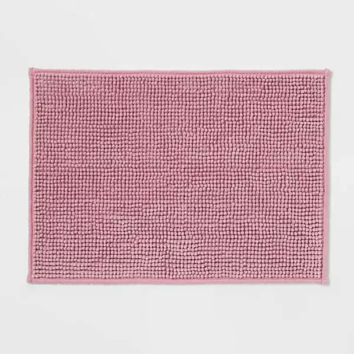 17″x24″ Everyday Chenille Bath Rug Pink – Room Essentials™