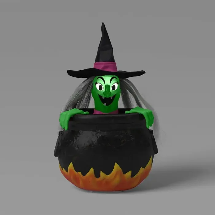 18″ Rising Witch Cauldron Halloween Decorative Prop Black – Hyde and EEK! Boutique™