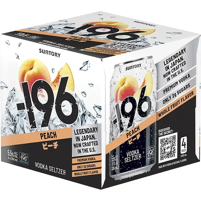 -196 Peach Vodka Seltzer 4×355 ml