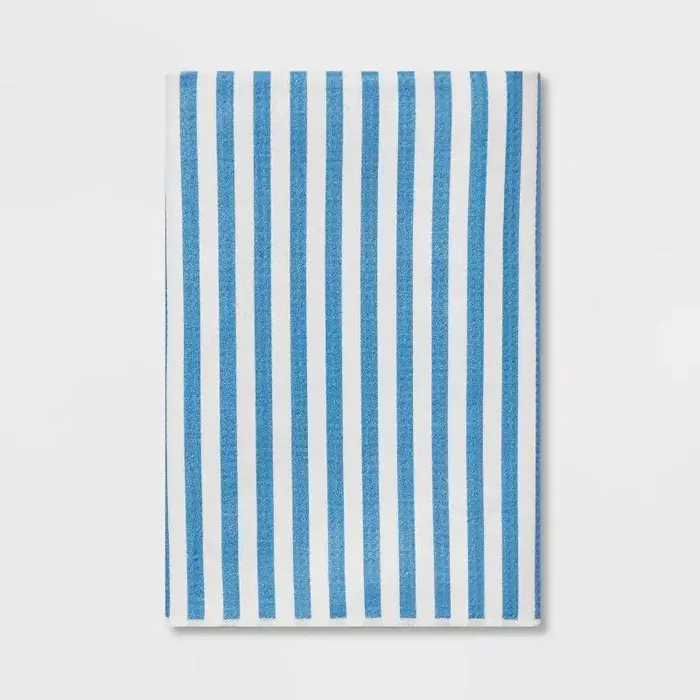 1pc Quick Dry Striped Waffle Hand Towel Blue – Room Essentials™