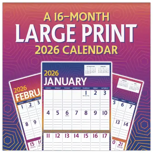 2026 DateWorks Monthly Mini Calendar, 7″” x 7″”, Large Print, January To December, 261016OD