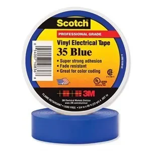 3M Vinyl #35 Electrical Color Coding Tape 3/4″x 66′ Blue (10) Min.(10)