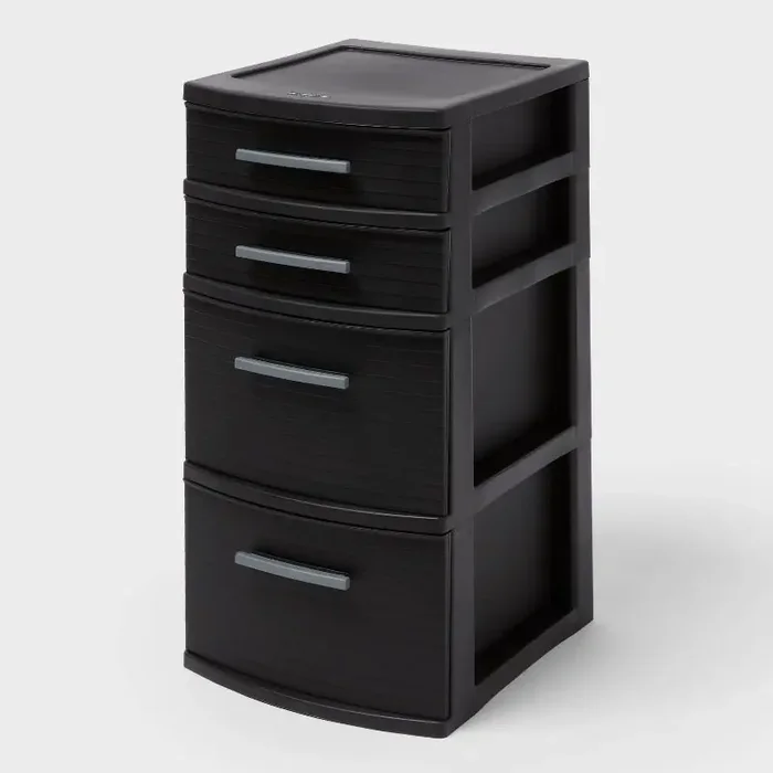 4 Drawer Medium Tower Black 1pc – Brightroom™