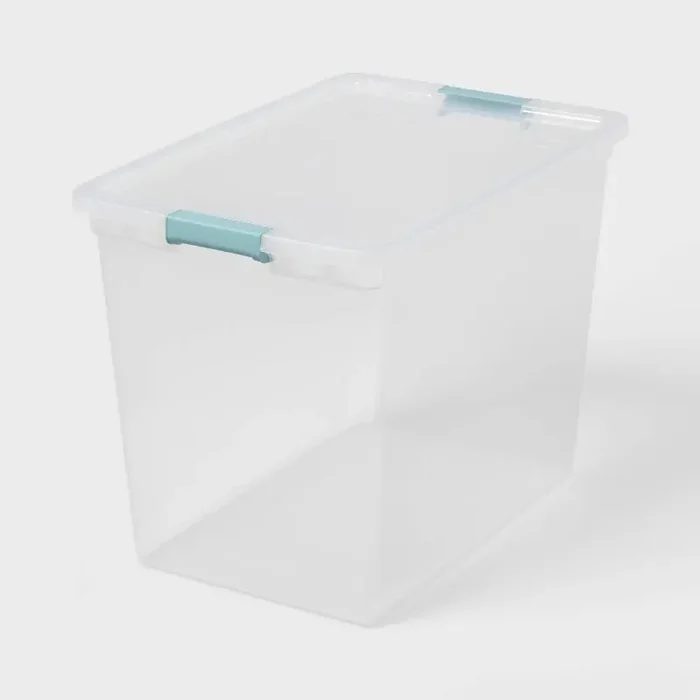 86qt Deep Storage Bin Clear with Latches – Brightroom™