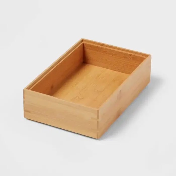 9″x 6″ Natural Rectangular Drawer Organizer Brown – Brightroom™ Utensils & Silverware Storage, Stain-Resistant, Freestanding