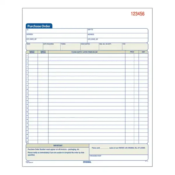Adams 2-Part Carbonless Purchase Order Book