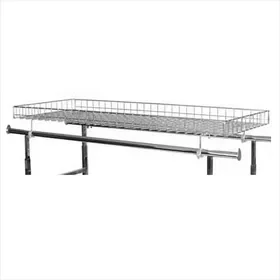 AMKO Displays 01-008CH Folding Top Basket, For Double Bar Racks, Chrome, Price/each