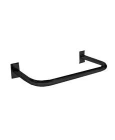 AMKO Displays SPB/681 U-Shaped Hangrail, Round Tube, Chrome Strip, Black