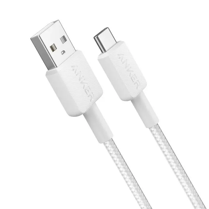 Anker 322 3‘ USB-A to USB-C Braided Cable – White Iteration Charging Cord
