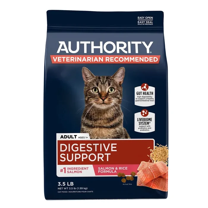 Authority Digestive Support Adult Cat Food – Gut Health, Salmon & Rice Formula