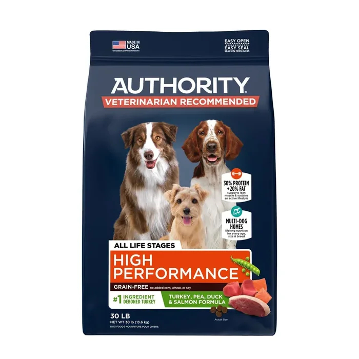 Authority Everyday Health High Performance All Life Stage Dry Dog Food – Turkey, Salmon & Duck