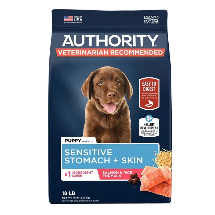 Authority Sensitive Stomach & Skin Puppy Dry Dog Food – Salmon