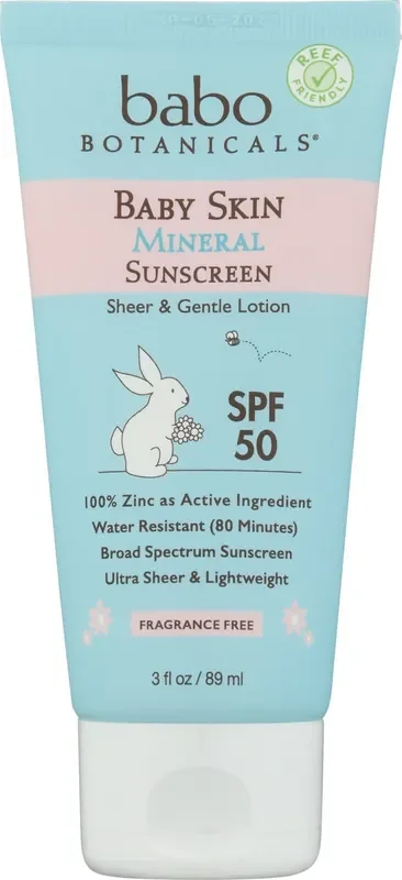 babo Botanicals SPF 50 Baby Skin Mineral Sunscreen 3 fl oz