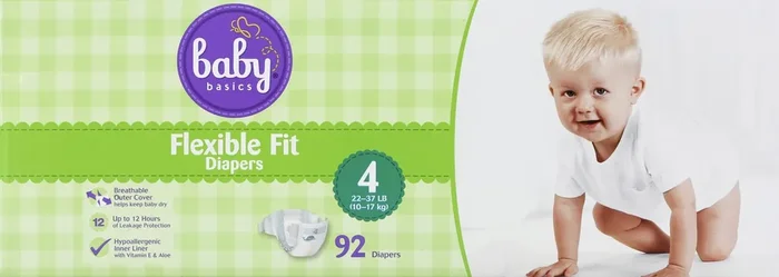 Baby Basics Diapers 92 ea
