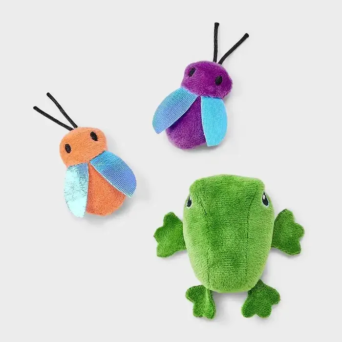 Baby Toad and Moths Cat Plush Toy Set – 3pc – Boots & Barkley™