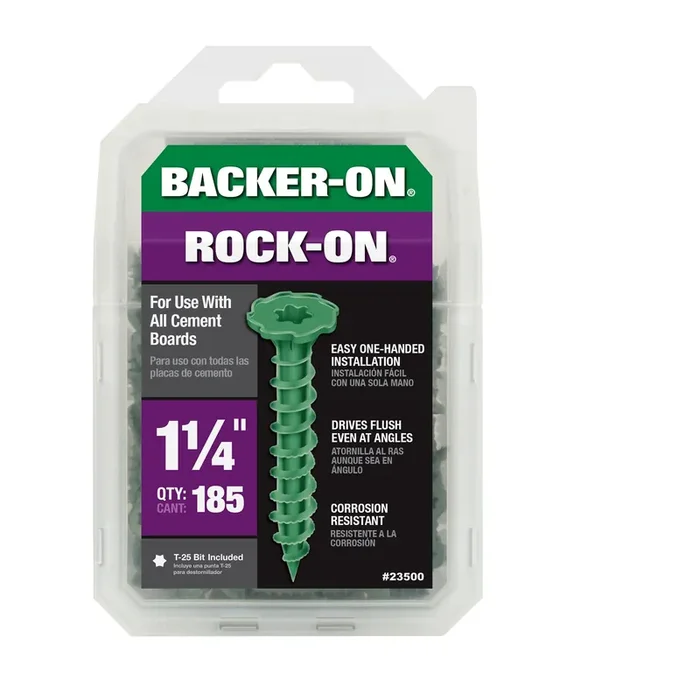 Backer-On Rock-On 9 x 1-1/4-in Star -Drive Self-drilling Cement board Screws 185 -Count