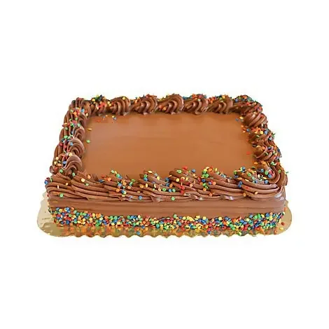 Bakery Cake 1/4 Sheet Chocolate Iced Celebration – Each