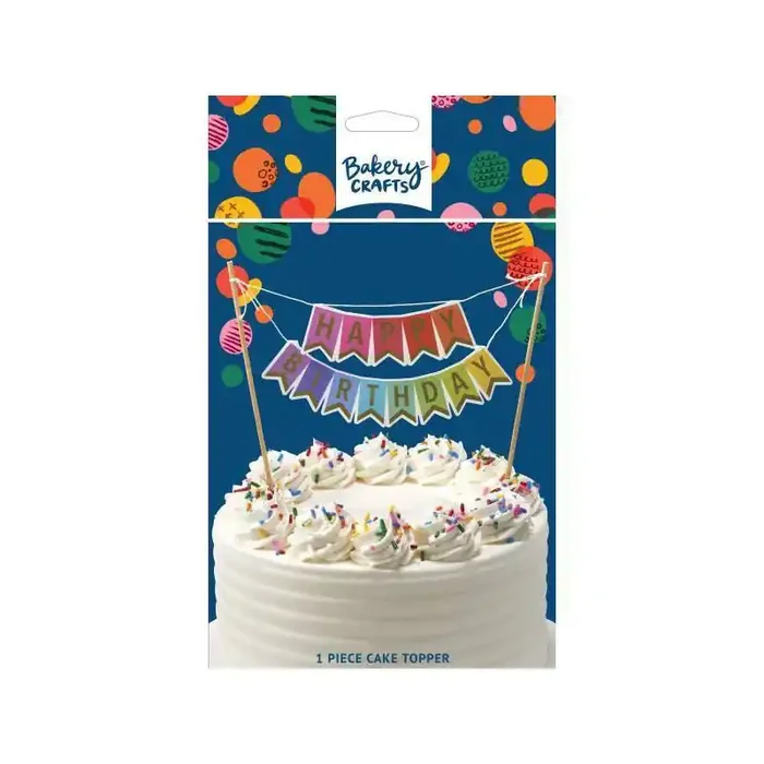 Bakery Crafts Happy Birthday Banner Cake Topper