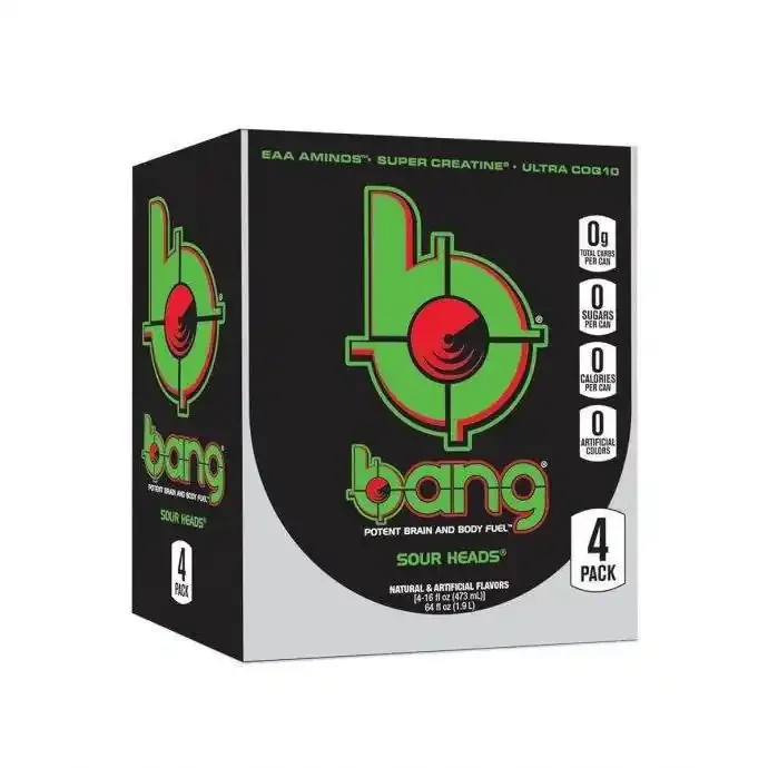 Bang 4 Pack Sour Heads Energy Drink 4 ea