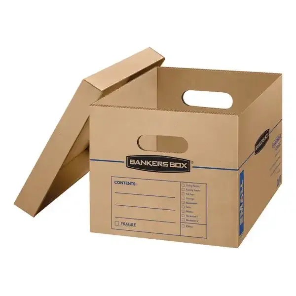 Bankers Box Smoothmove Classic Moving Boxes, 85% Recycled – Kraft/Blue