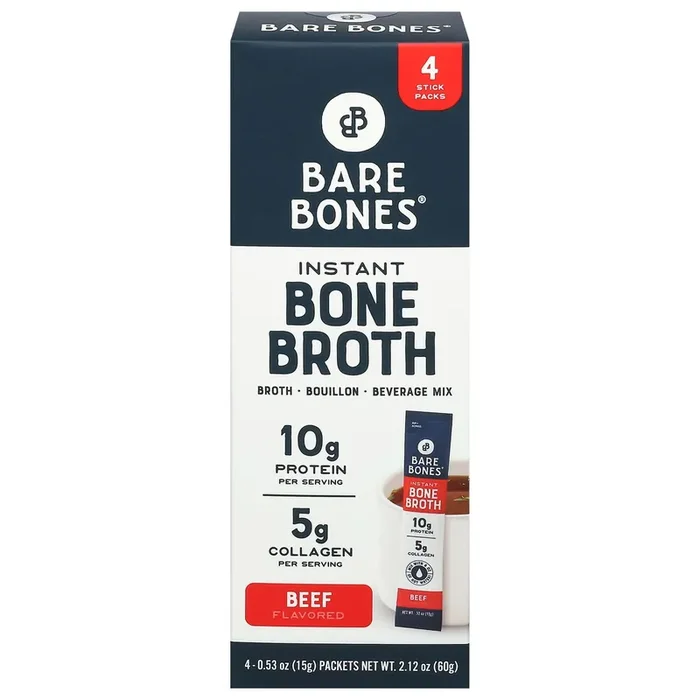 Bare Bones Instant Beef Flavored Bone Broth 4 – 0.53 oz Packets