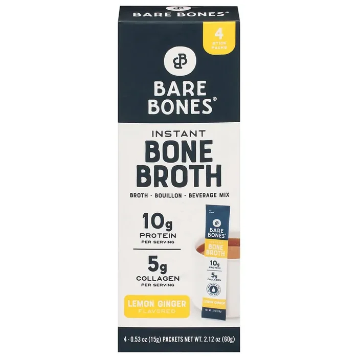 Bare Bones Instant Bone Broth Packets – Lemon Ginger