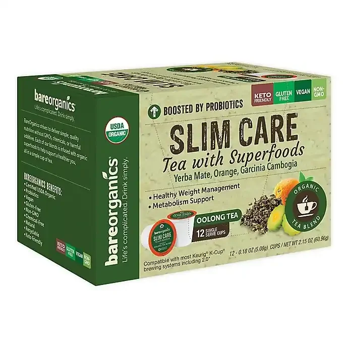 BareOrganics Slim Care Oolong Tea Pods for Single Serve Coffee Makers