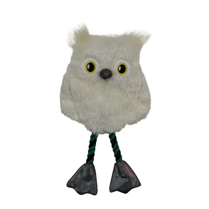 Bark-A-Boo Crinkle Owl Rope Legs Dog Toy, Small