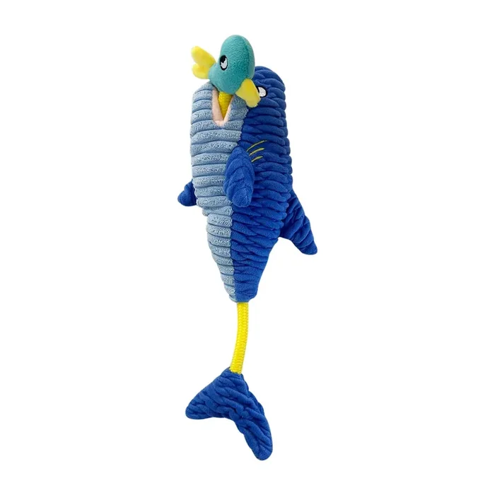 Bark-A-Boo Pull Through Shark Dog Toy, Large