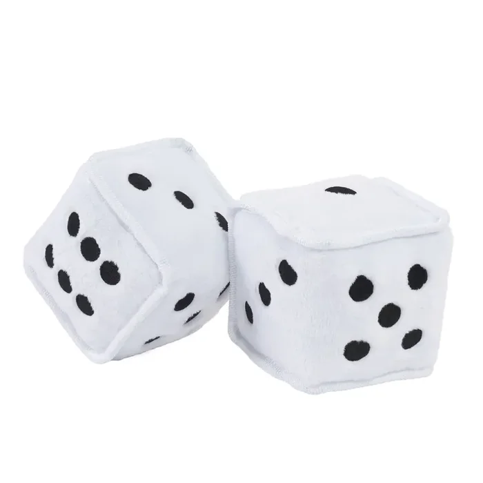 Bark Box Bark Jackpawt Dice Dog Toy – Plush, Squeaker