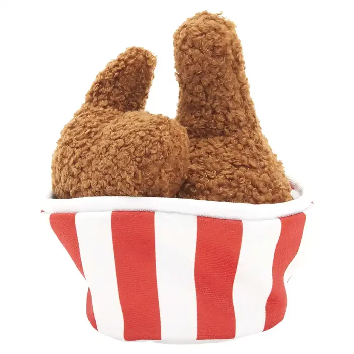 Bark Cooped Up Bucket O‘ Fried Licken Plush Pet Toy