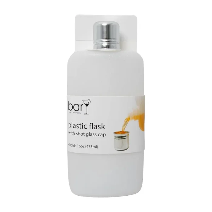 Bary3 Plastic Flask W/Shot Glass Cap