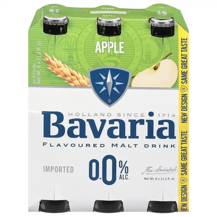 Bavaria Imported Apple Flavoured Malt Drink 6 – 11.2 fl oz Bottles