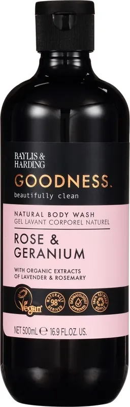 Baylis & Harding Goodness Body Wash Natural Rose & Geranium – 16.9 Fl. Oz.