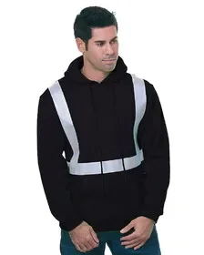 Bayside 3796 Made In Usa Hi-Vis Pullover Solid Hoodie Solid Striping