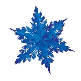 Beistle 20505-B Metallic Winter Snowflake, blue, 24″, Price/1/Pkg