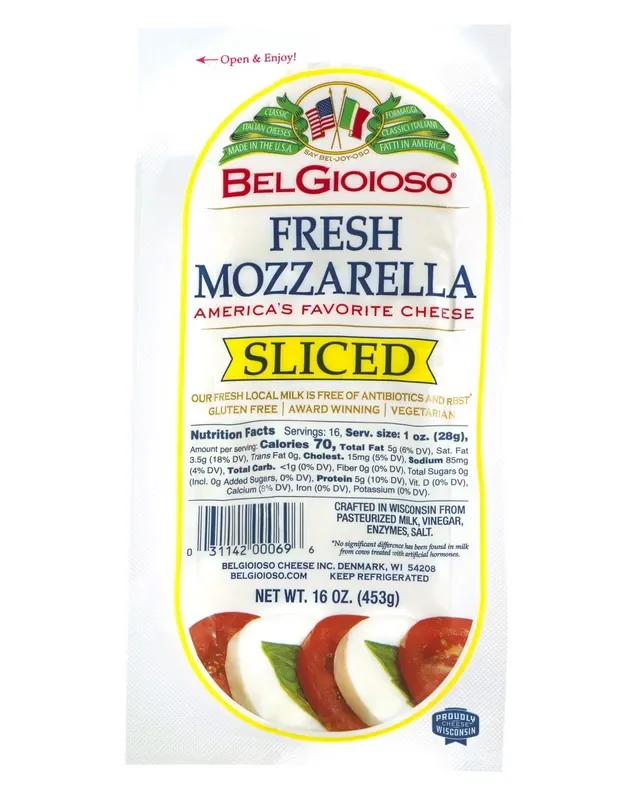 BelGioioso Sliced Cheese, Fresh Mozzarella