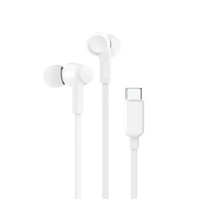 Belkin SoundForm Headphones – Wired In-Ear Earphones With Microphone, White