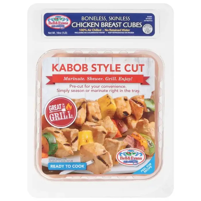 Bell & Evans Boneless Skinless Kabob Breast Cubes