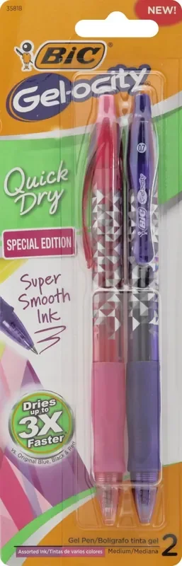 BIC Assorted Ink Quick Dry Medium Gel Pens 2 ea
