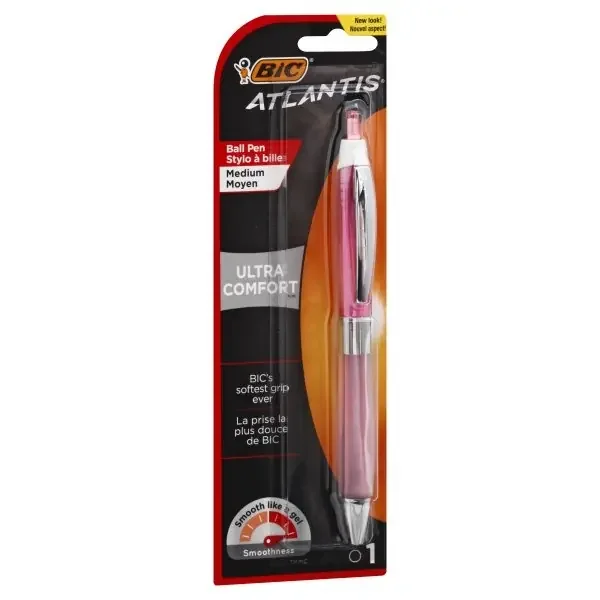 BIC Atlantis Ultra Comfort Retractable Ball Pen, Black