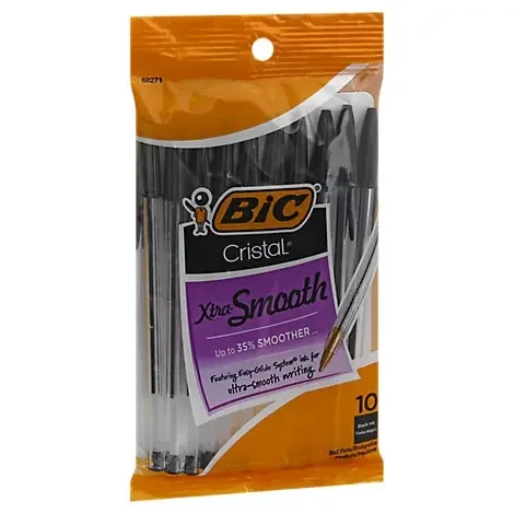 Bic Ball Pens Cristal Xtra Smooth Medium 1.0 Mm Black Ink