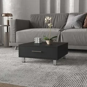 Black Wengue 1-Drawer Rectangle Coffee Table B06280212