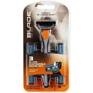 Blade Men‘s 3-Blade Disposable Razor Set + 5 Razor Blade Refills