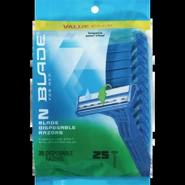 Blade Men‘s Twin Blade Disposable Razors, 25 Ct
